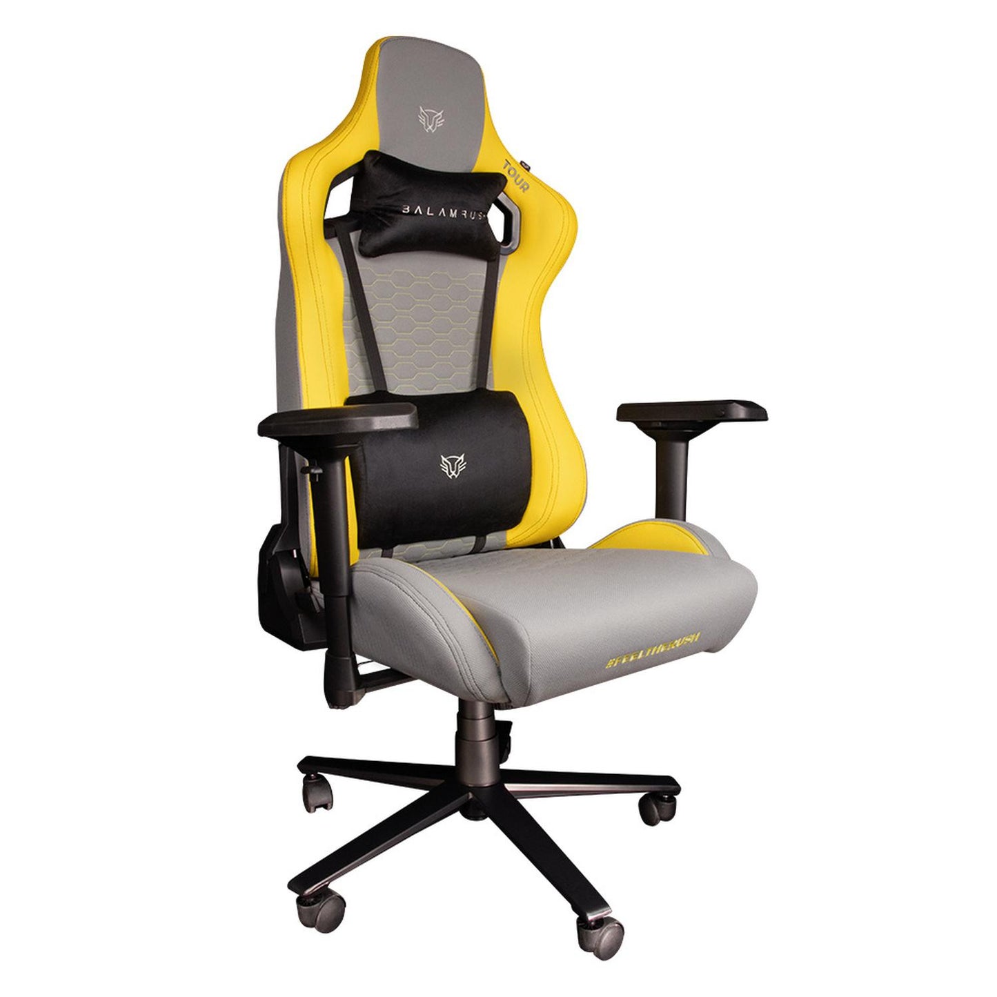 Balam Rush Silla Gamer Thunder Tour, hasta 150Kg, Gris/Amarillo