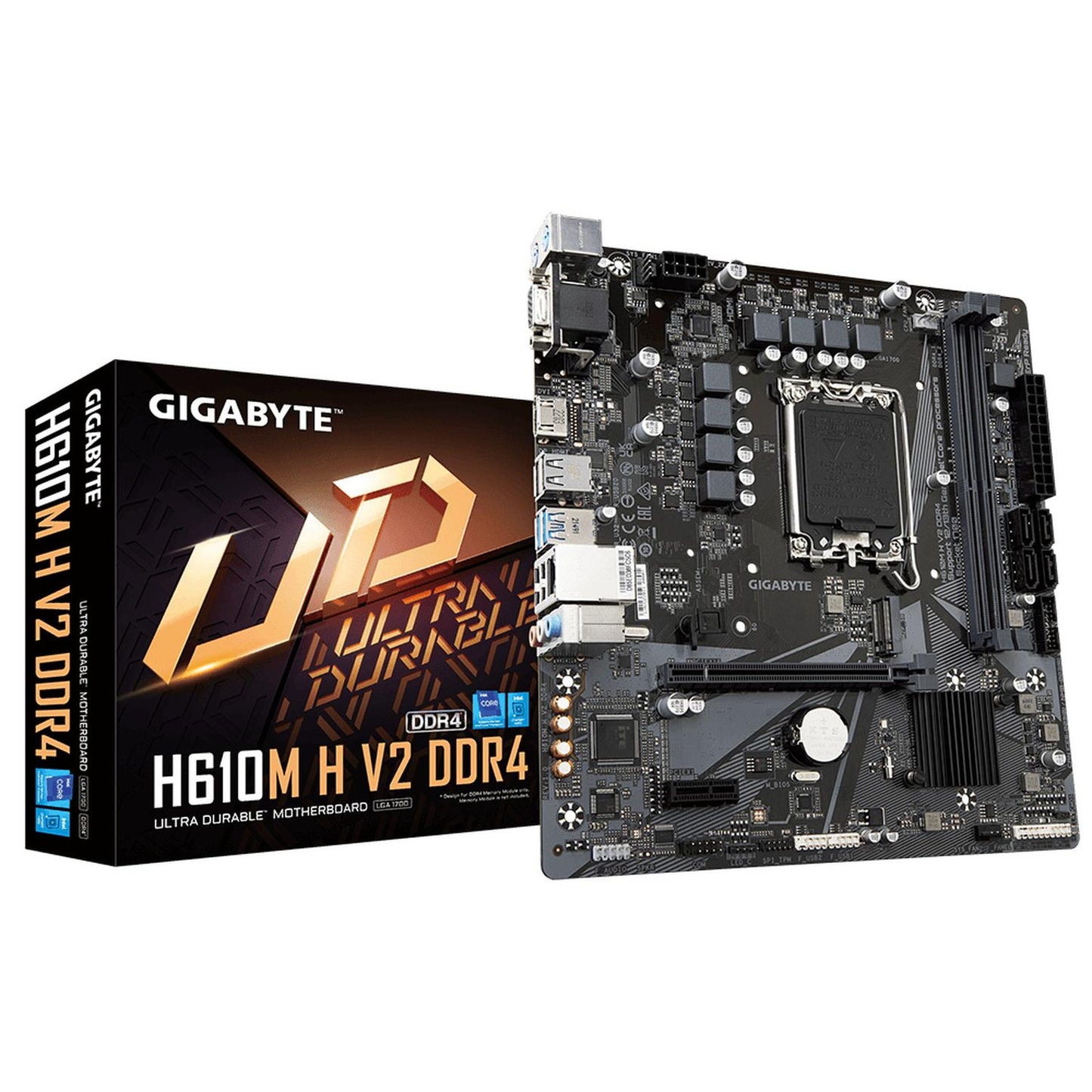 Tarjeta Madre Gigabyte Micro-ATX H610M H V2 DDR4, S-1700, Intel H610 Express, HDMI, 64GB DDR4 para Intel ― Requiere Actualización de BIOS para Procesadores Intel 13va. Generación