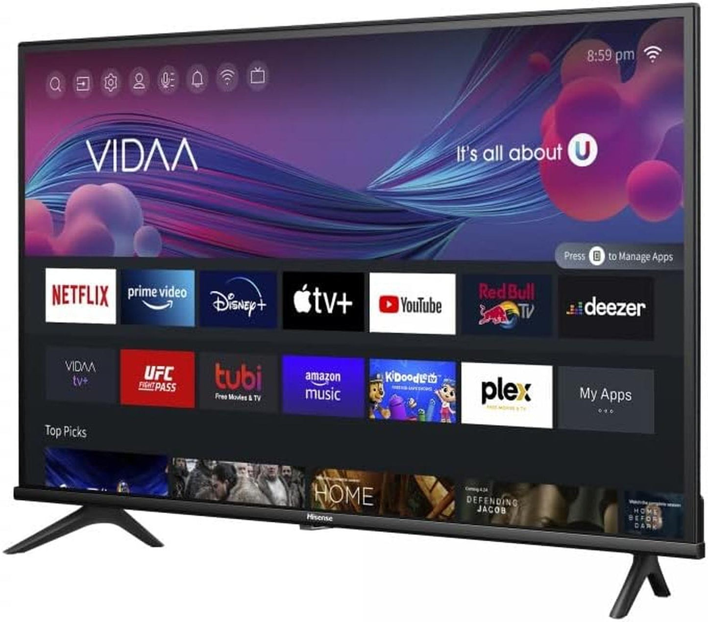 Hisense Smart TV LED 40A4HV 40", Full HD, Negro