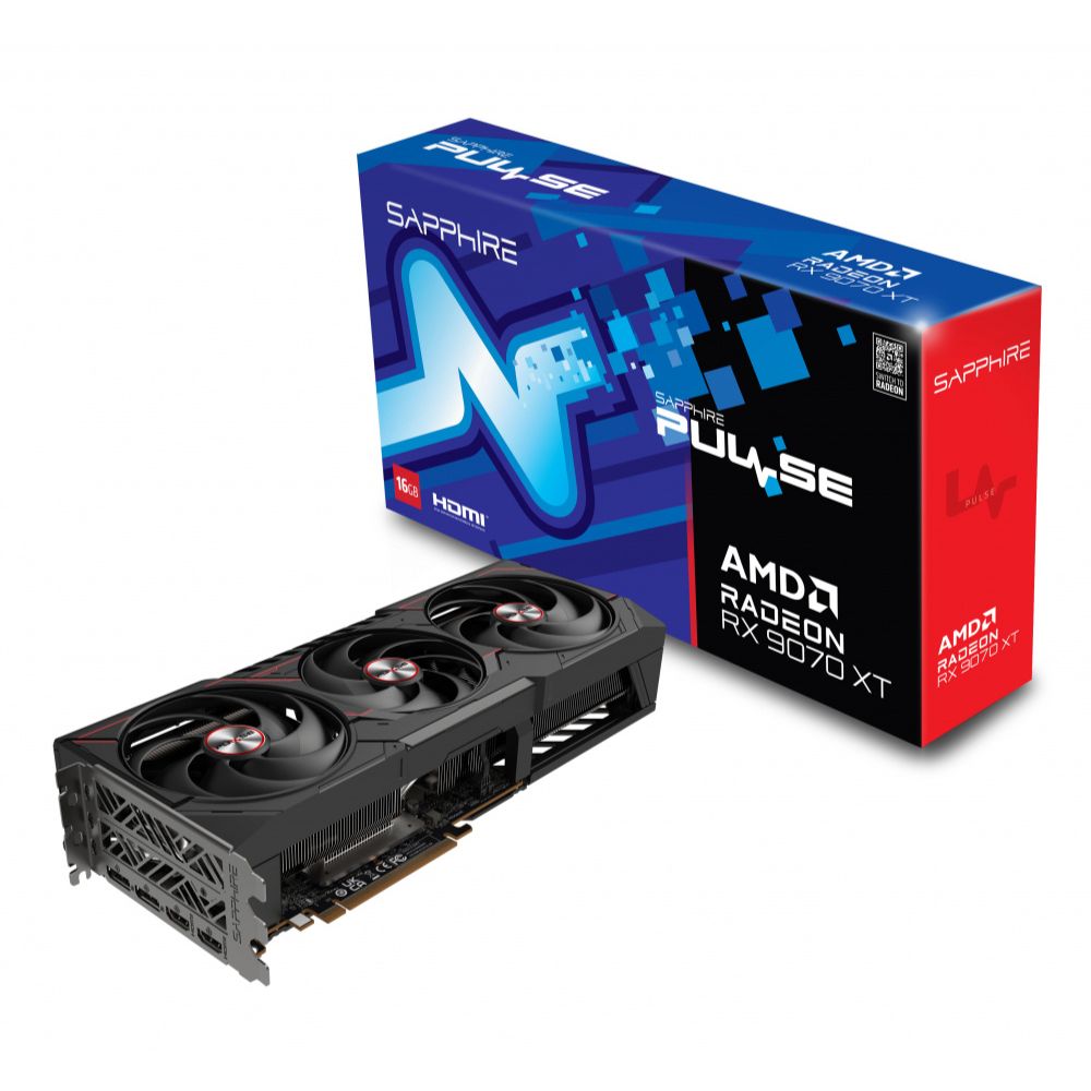 Tarjeta de Video Sapphire AMD Radeon RX 9070 XT PULSE 16GB 256-bit GDDR6 PCI Express x16 5.0