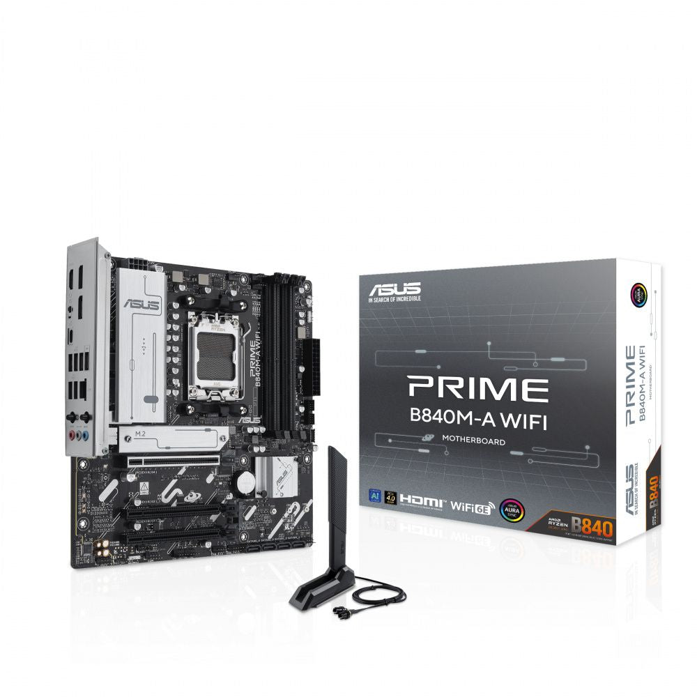 Tarjeta Madre ASUS Prime B840M-A WiFi Micro ATX AM5 DDR5 HDMI 2x DisplayPort PCI Express 4.0 WiFi 6E