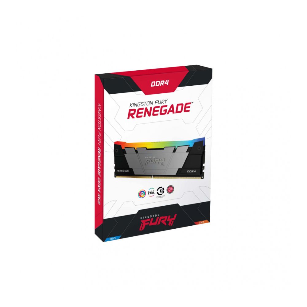 Memoria RAM Kingston FURY Renegade RGB DDR4, 3200MHz, 16GB, CL16, XMP, Gris