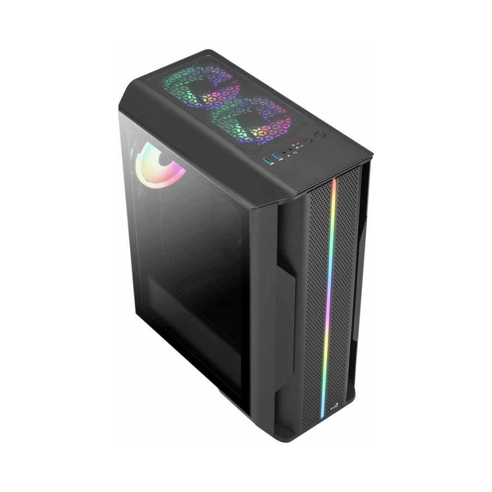 Gabinete Aerocool Splinter Duo-G-BK-V1, Midi-Tower, ATX/Micro-ATX/Mini-ITX, USB 3.0, sin Fuente, 3 Ventiladores RGB Instalados, Negro