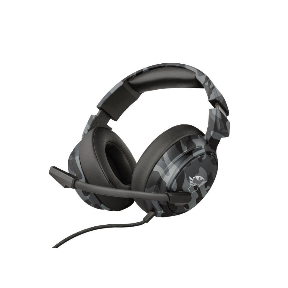 Audifonos Gamer Trust GXT 433K Pylo Negro/Gris | Diadema | 3.5 mm | 1 m | Micrófono
