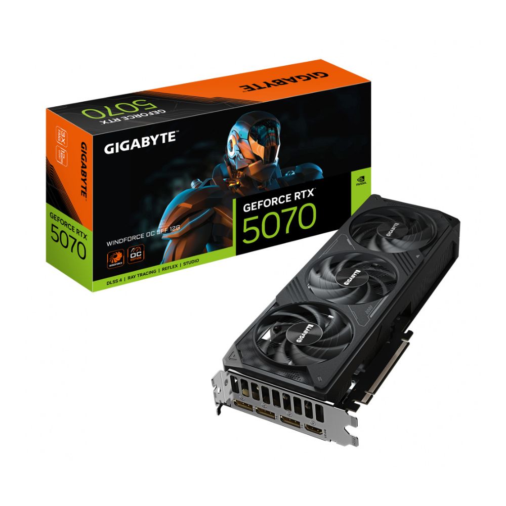 Tarjeta de Video Gigabyte GeForce RTX 5070 WINDFORCE OC SFF 12GB GDDR7 PCIe x16 5.0