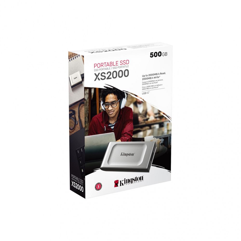 SSD Externo Kingston XS2000 500GB USB-C Negro/Plata