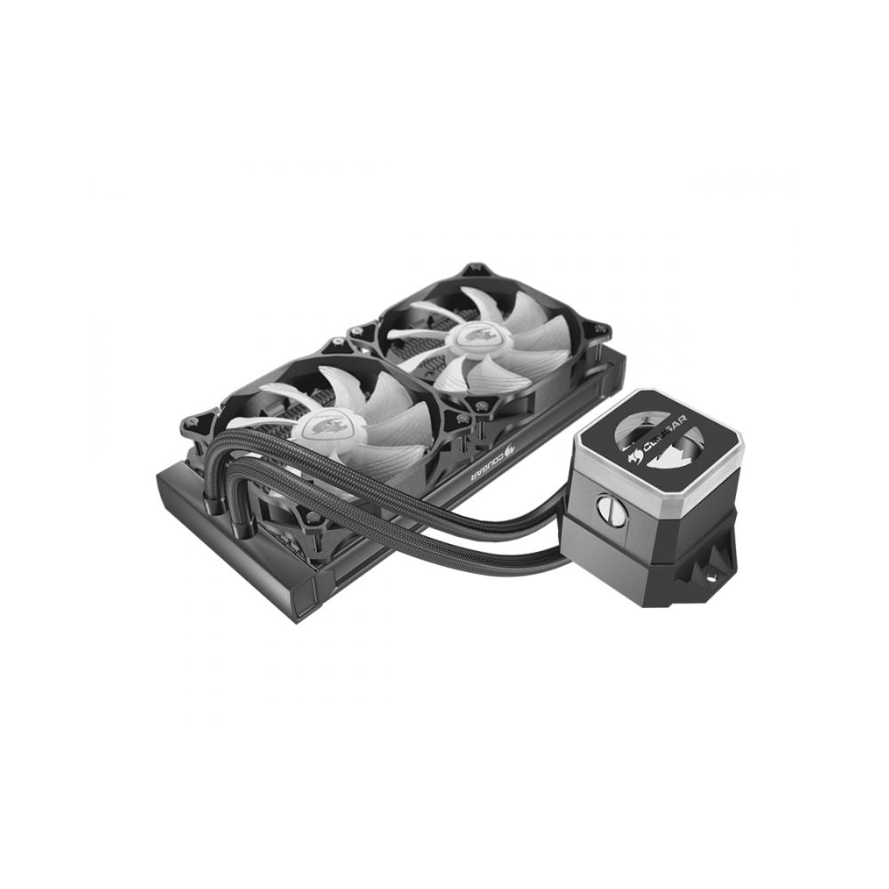 Enfriamiento Líquido Cougar Helor 240 | 240mm | 2x120mm | 1800RPM | RGB | Negro