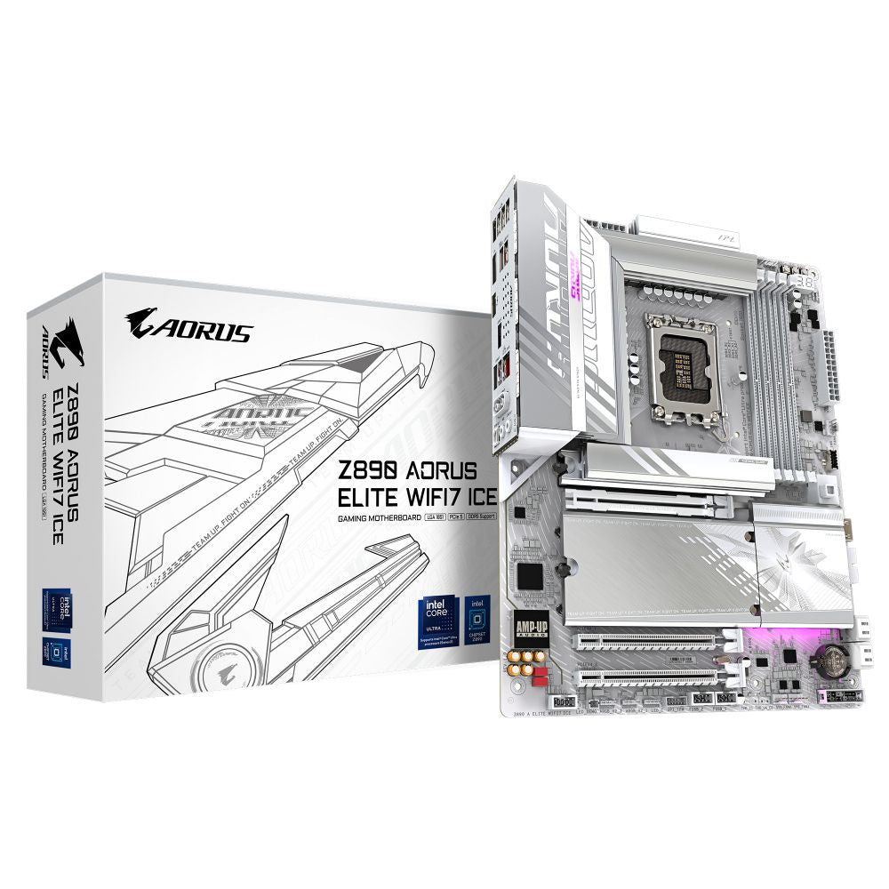 Tarjeta Madre Gigabyte Z890 AORUS ELITE WIFI7 ICE ATX LGA 1851 Intel Z890 256GB DDR5 HDMI/DP para Intel