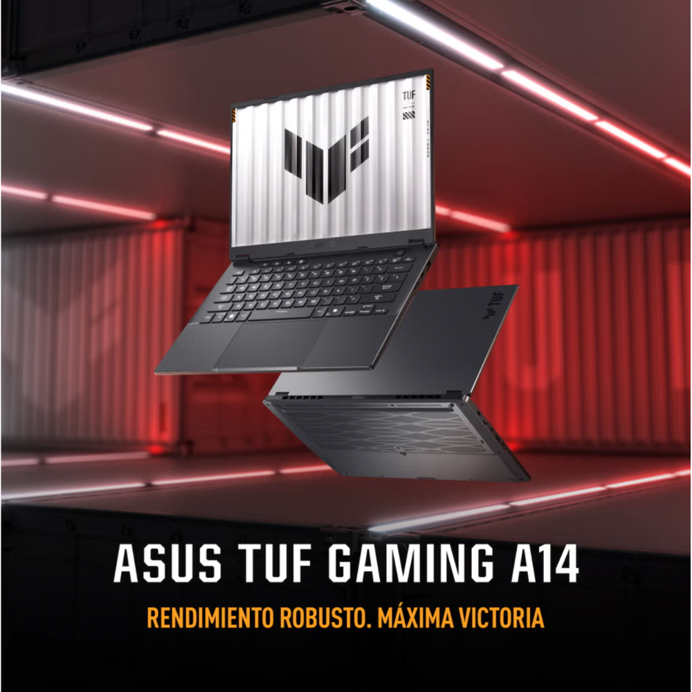 Laptop Asus TUF Gaming A14 14" | WQXGA 165Hz | AMD Ryzen 7 260 NPU 16 TOPS | 16GB RAM | 512GB SSD | NVIDIA RTX 5050 8GB | Windows 11 | Español
