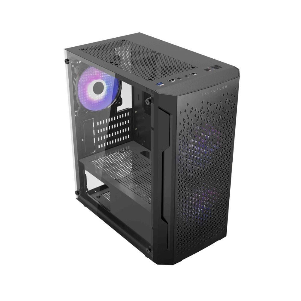 Gabinete Balam Rush Artic GI725, Mini-Tower, Micro-ATX/Mini-ITX, USB 2.0/3.0, sin Fuente, 3 Ventiladores Instalados, Negro/Gris