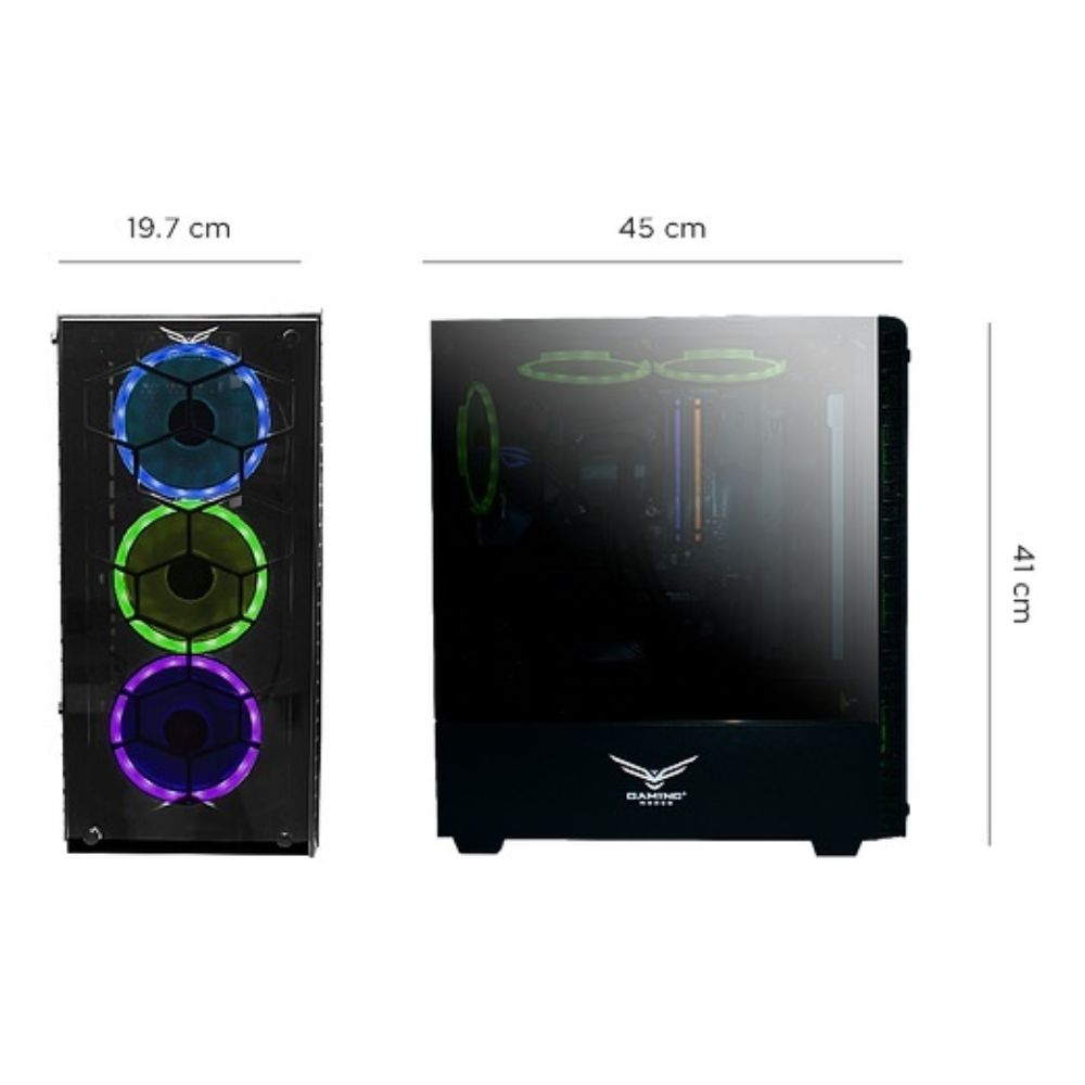 Gabinete Naceb Hydra, Midi-Tower, ATX/Micro-ATX/Mini-ITX, USB 2.0/3.0, sin Fuente, 3 Ventiladores Instalados, Negro