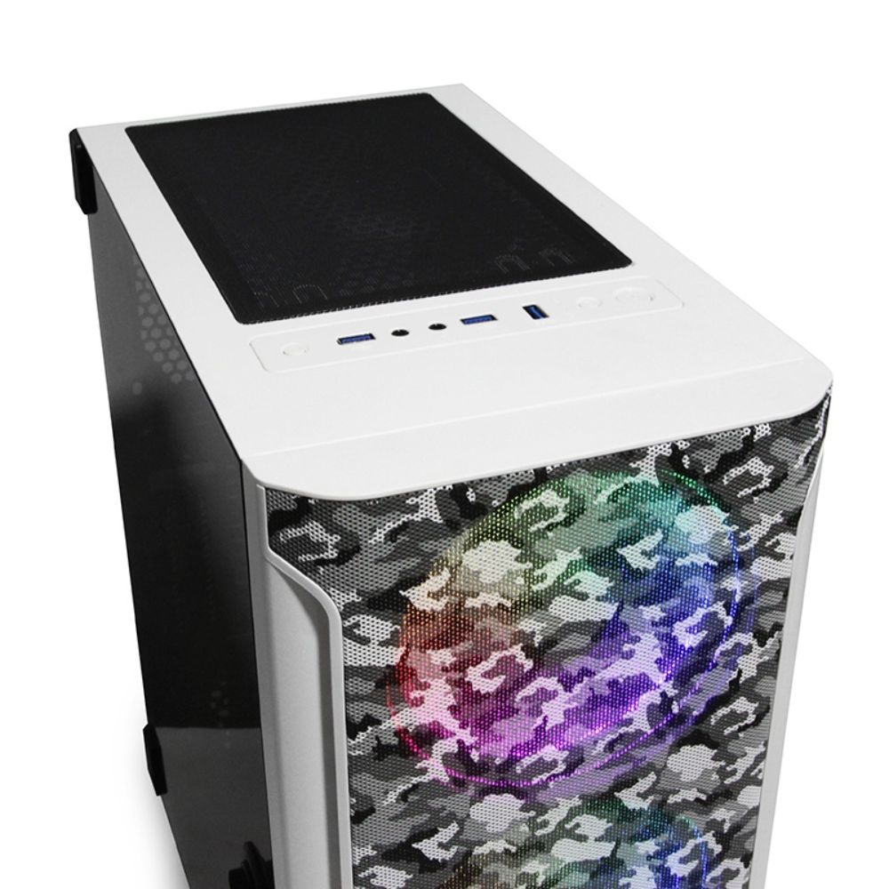 Gabinete Yeyian Hollow 2500 Midi-Tower ATX/EATX/ITX/Micro ATX RGB USB 3.0 Negro/Blanco