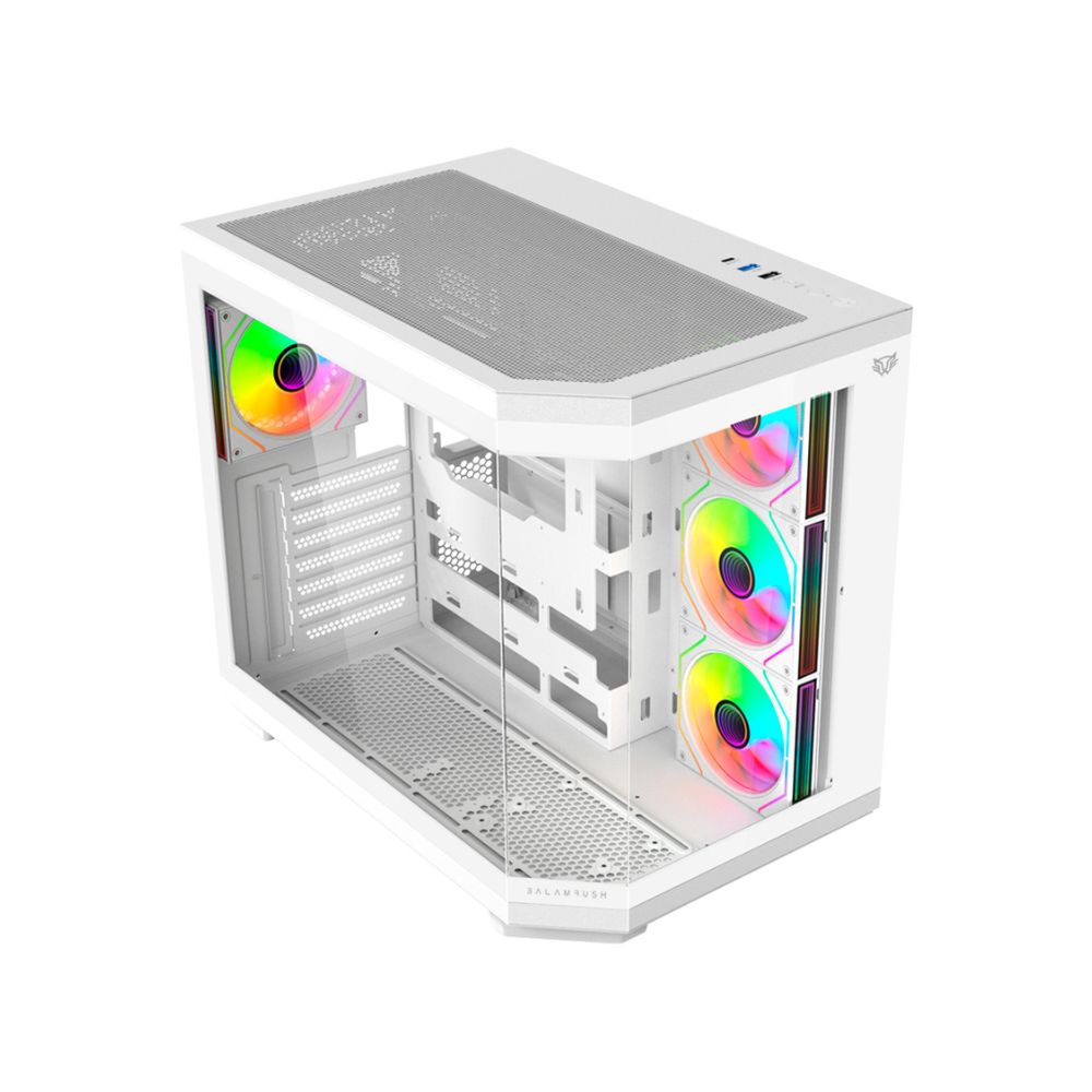 Gabinete Balam Rush Tank Super 9600 TB, Midi-Tower, ATX/Micro-ATX/Mini-ITX, USB 2.0/3.0, sin Fuente, 4 Ventiladores Instalados, Blanco