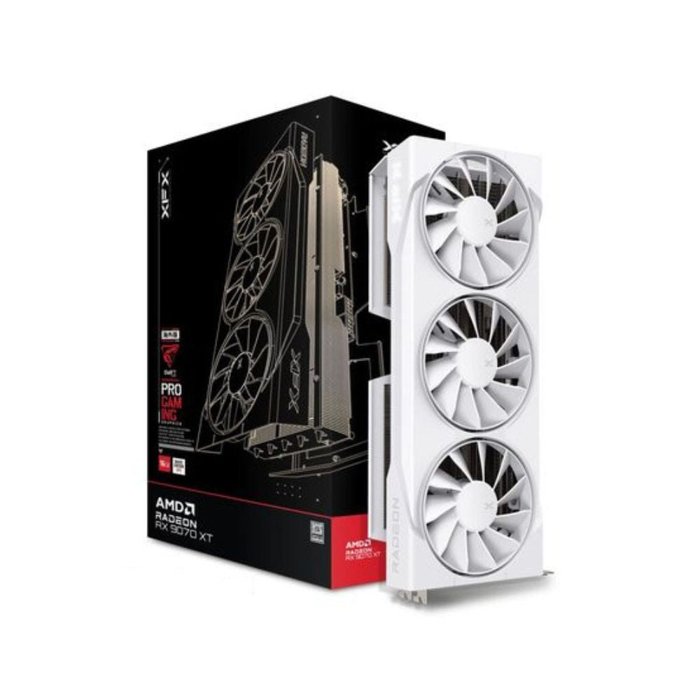 Tarjeta de Video XFX Radeon RX 9070 XT Swift White Triple Fan Gaming Edition 16GB GDDR6 PCIe 5.0