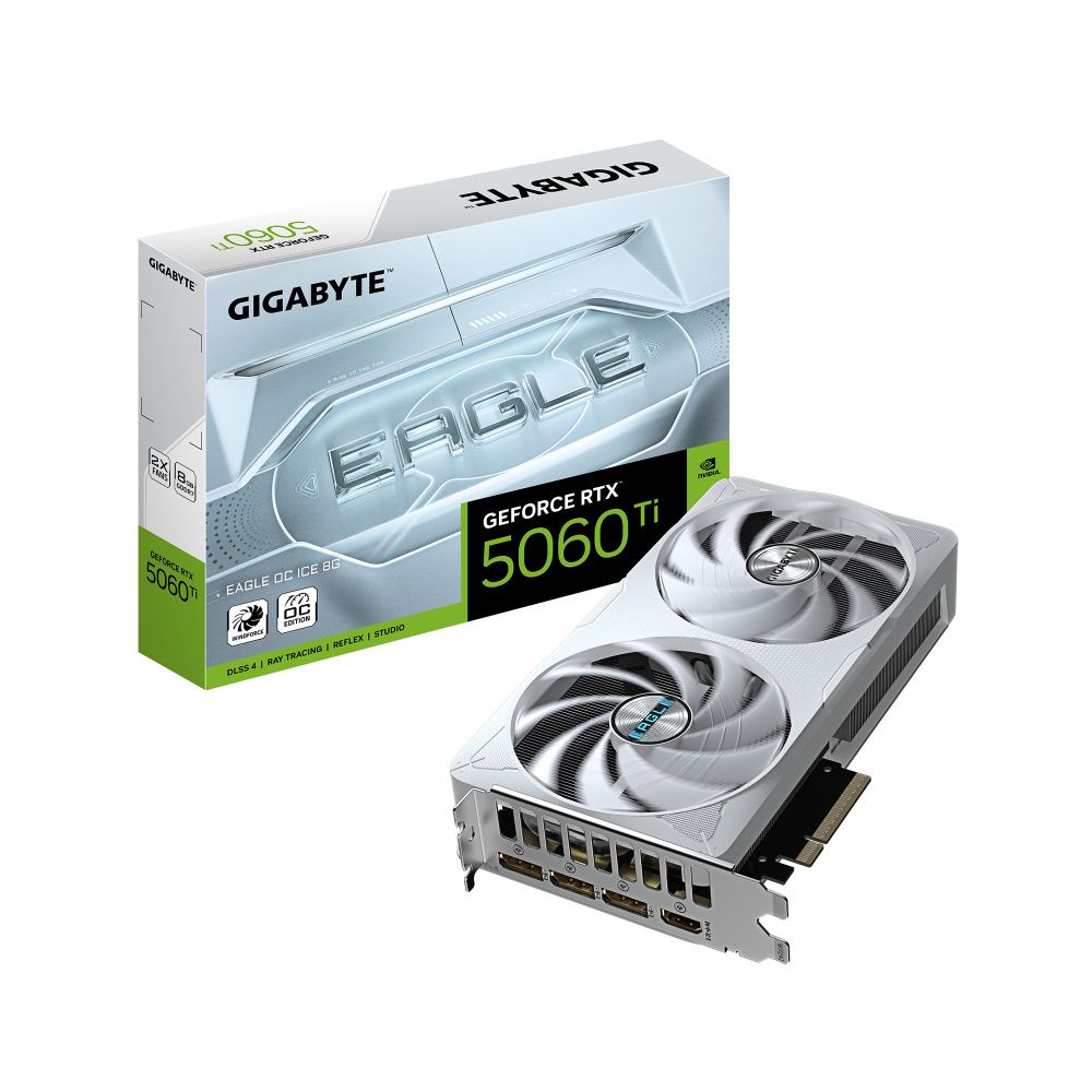 Tarjeta de Video Gigabyte GeForce RTX 5060 Ti EAGLE OC ICE 8G 8GB GDDR7 PCIe x8 5.0