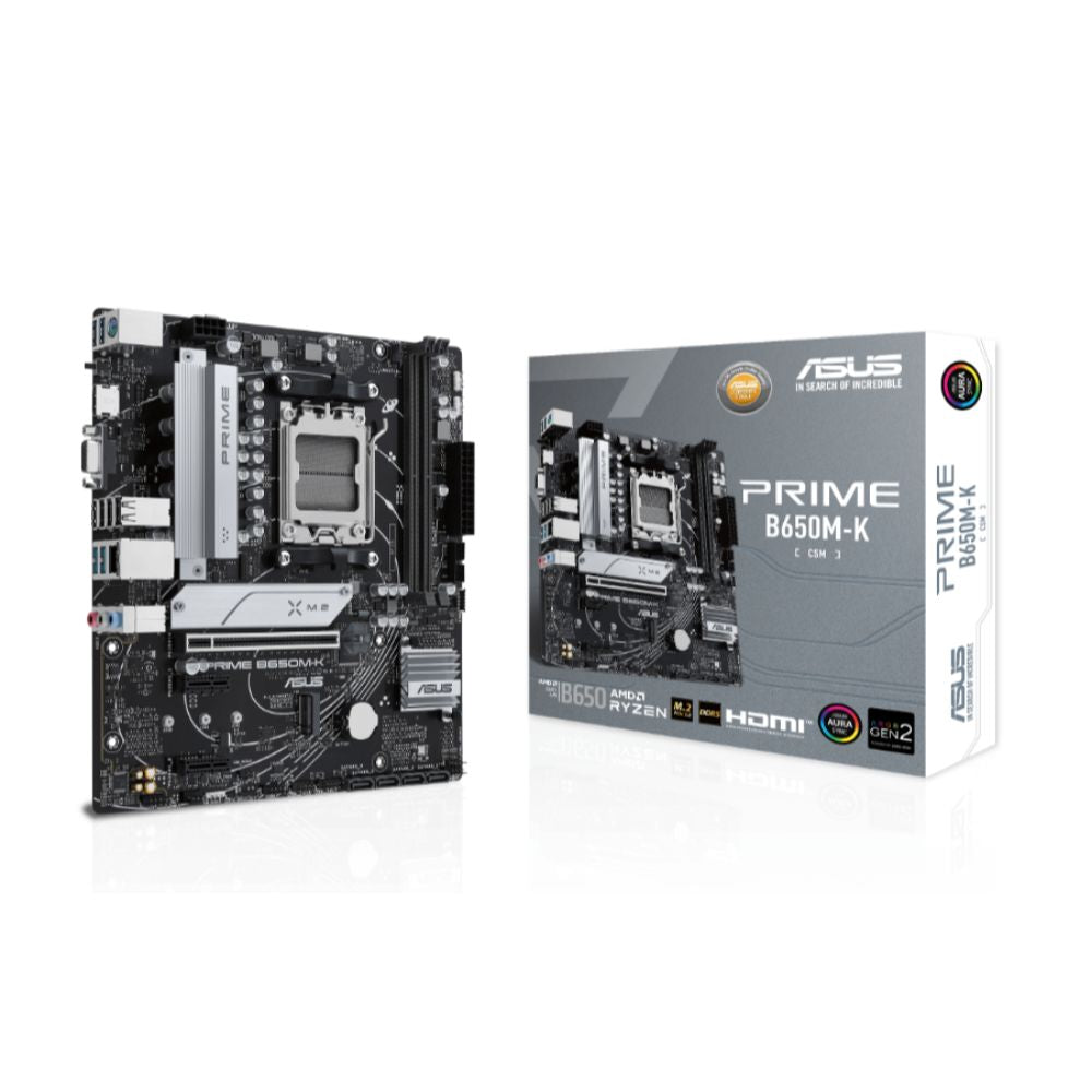 Tarjeta Madre ASUS Prime B650M-K, Micro-ATX, Socket AM5, AMD B650, 128GB DDR5, HDMI
