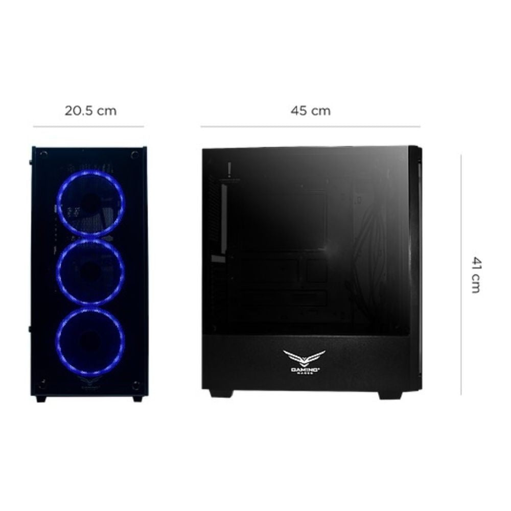 Gabinete Naceb Player, Midi-Tower, ATX/Micro-ATX/Mini-ITX, USB 2.0/3.0, sin Fuente, 3 Ventiladores Instalados, Negro