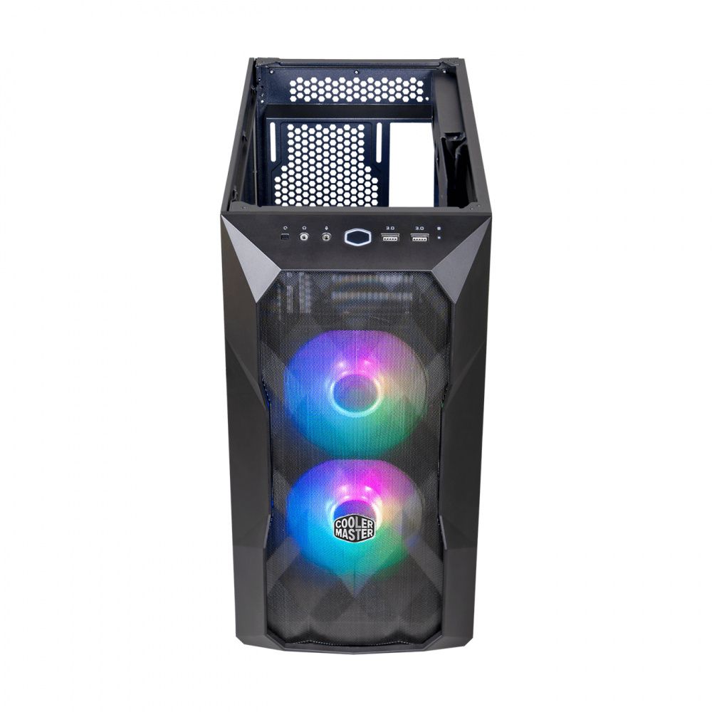 Gabinete Cooler Master MasterBox TD300 Mesh con Ventana ARGB Mini Tower Mini-ITX/Micro-ATX USB 3.0 sin Fuente 2 Ventiladores ARGB Instalados Negro
