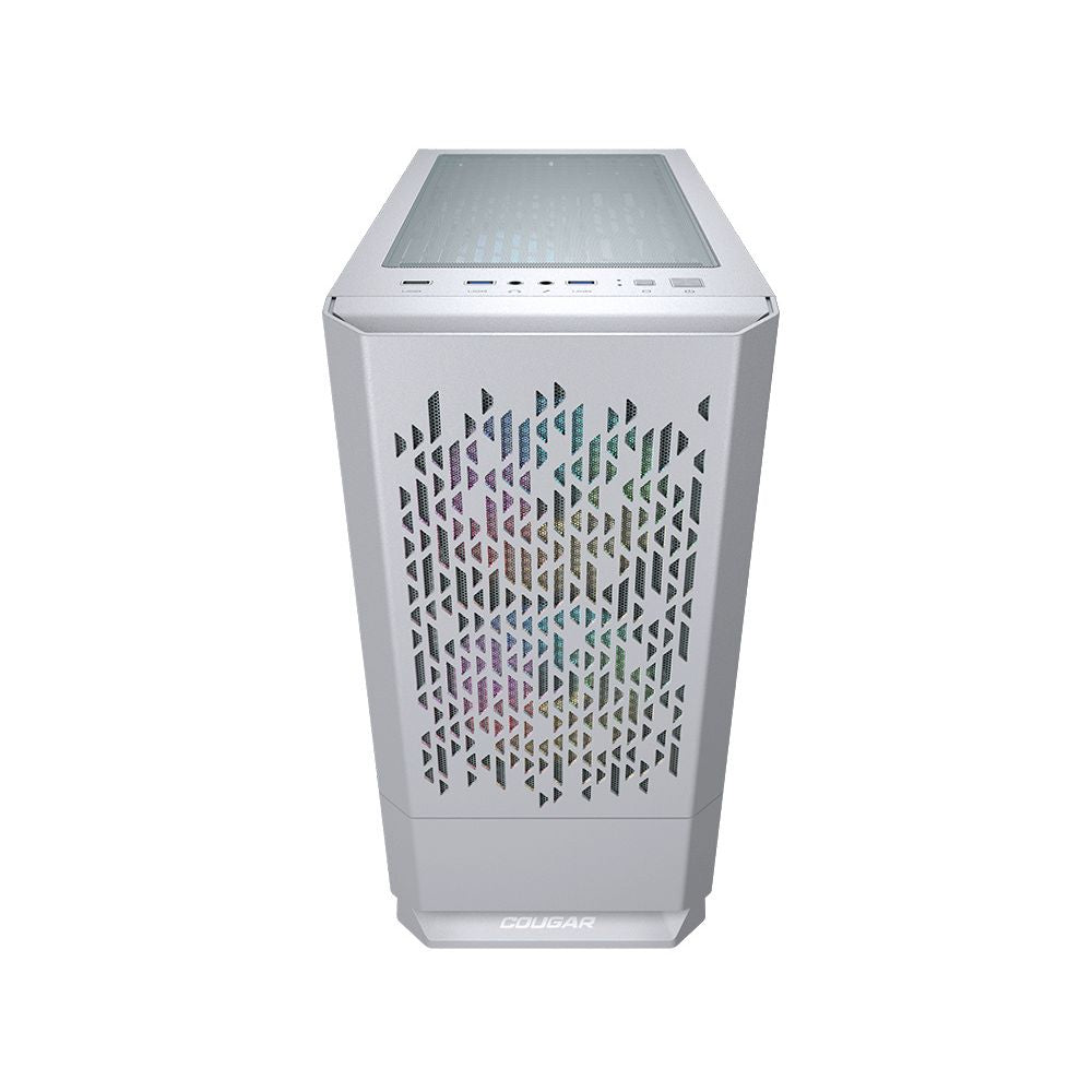 Gabinete Cougar MG140 Air RGB, Mini-Tower, Micro-ATX/Mini-ITX, USB 2.0/3.0, sin Fuente, 3 Ventiladores Instalados, Blanco