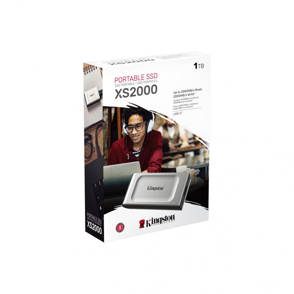 SSD Externo Kingston XS2000 1TB USB-C Negro/Plata
