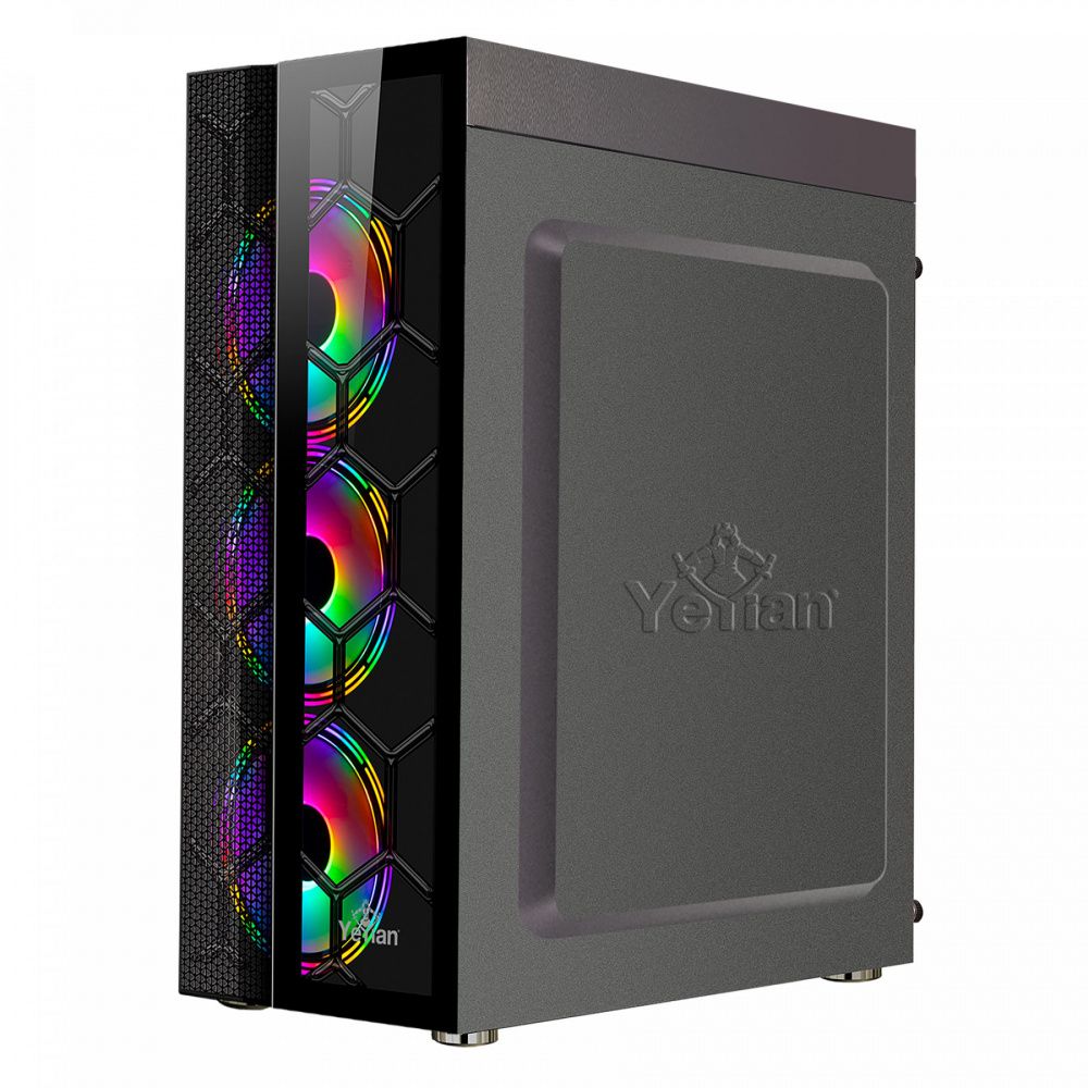 Gabinete Yeyian Rapture 2500 Midi-Tower ATX/Micro ATX/Mini-ITX ARGB USB 2.0/3.0 Negro