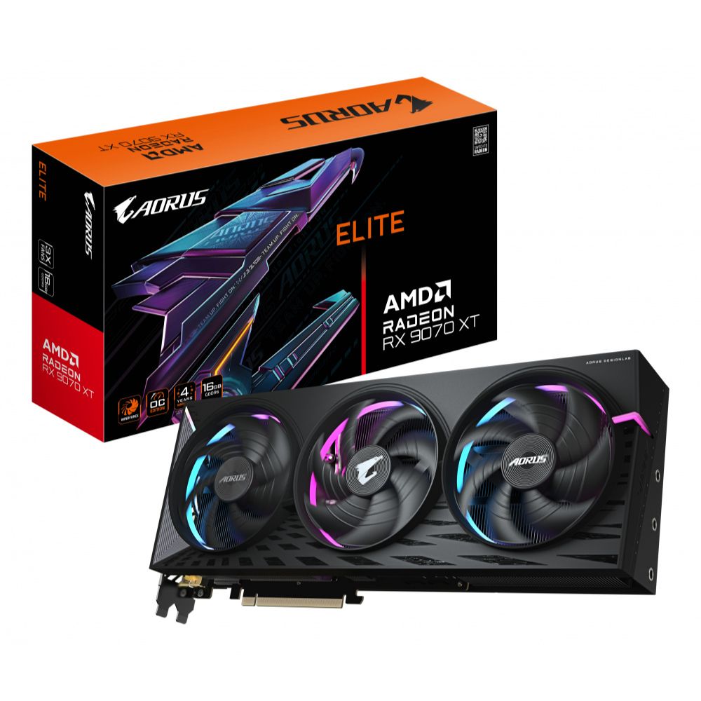 Tarjeta de Video AORUS AMD Radeon RX 9070 XT ELITE 16GB 256-bit GDDR6 PCI Express 5.0
