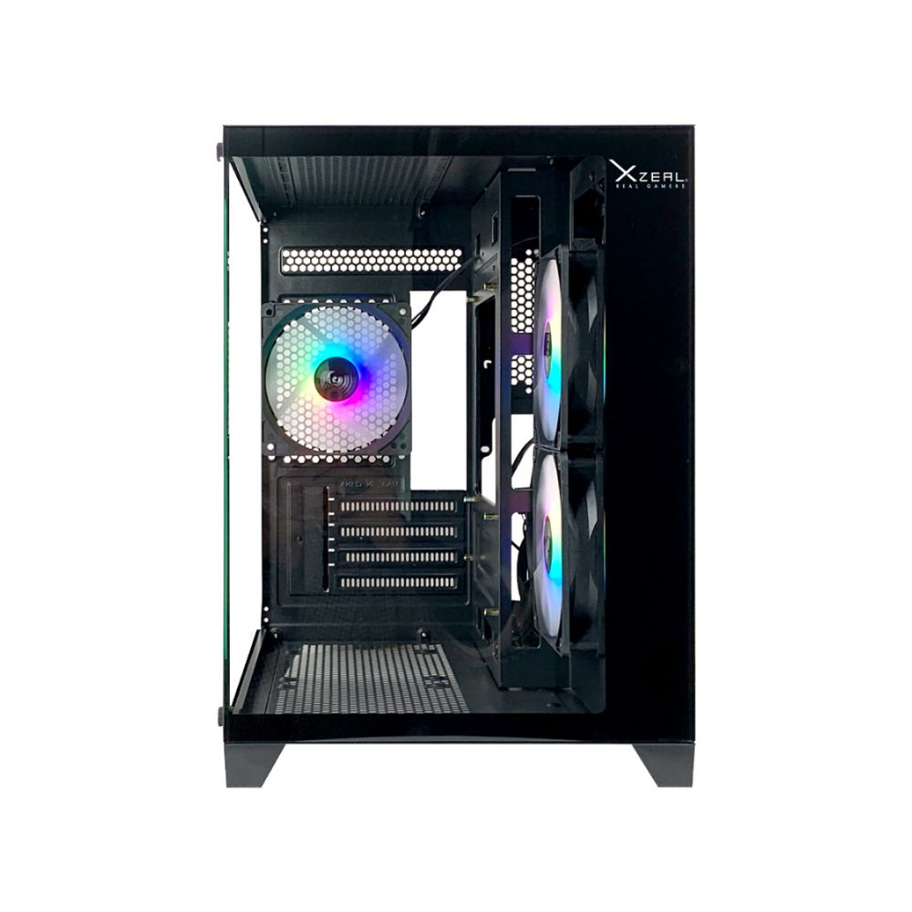 Gabinete Xzeal Panzer II Cubo Negro | Midi Tower | Micro-ATX | USB 2.0/3.0 | Sin Fuente | 3 Ventiladores