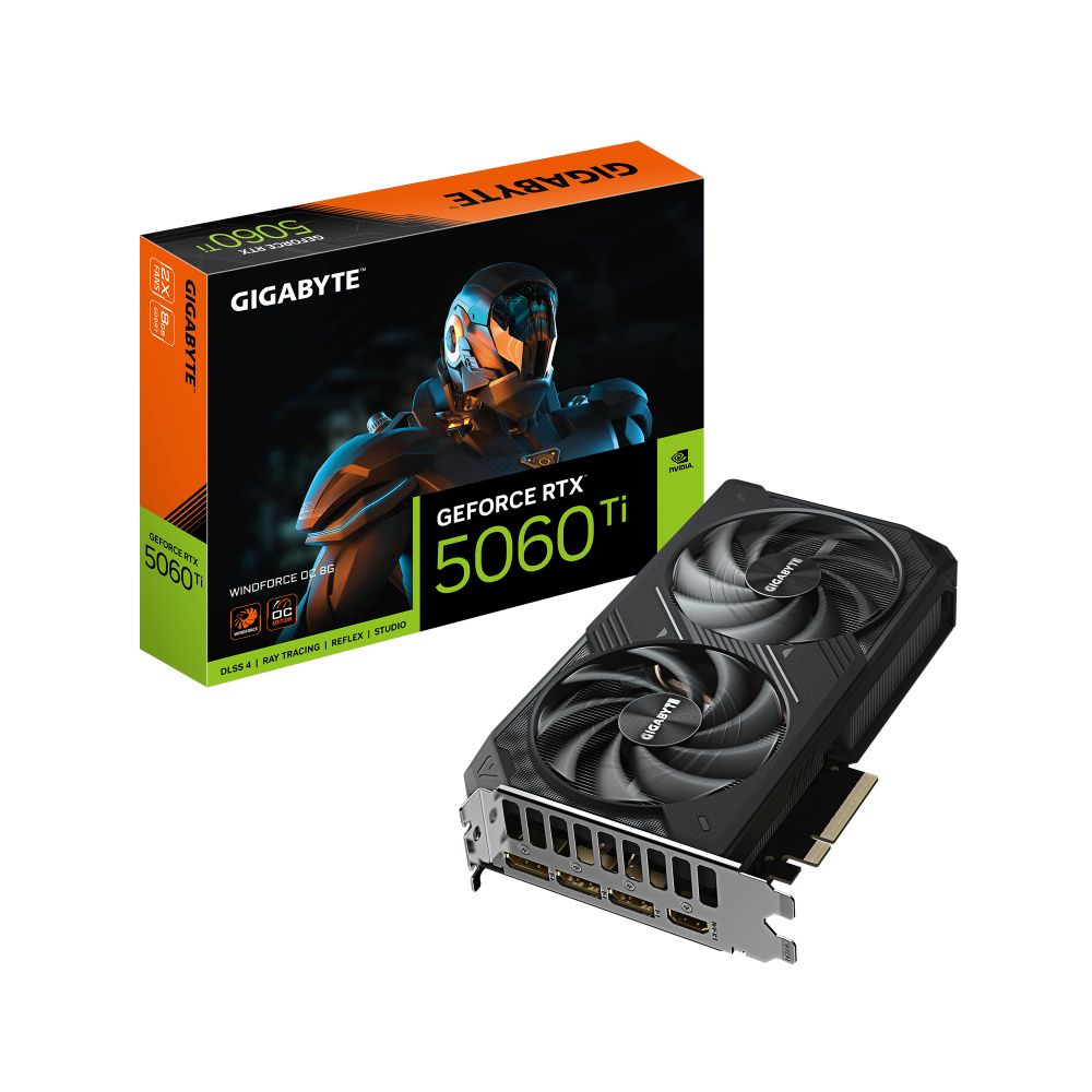 Tarjeta de Video Gigabyte GeForce RTX 5060 Ti WINDFORCE OC 8GB GDDR7 PCIe x8 5.0