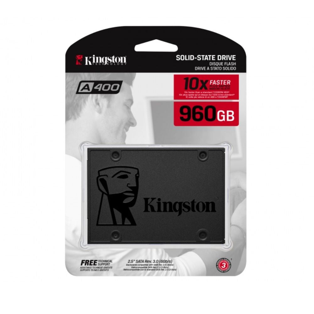 SSD Kingston A400 960GB 2.5" SATA III 500MB/s Lectura 450MB/s Escritura