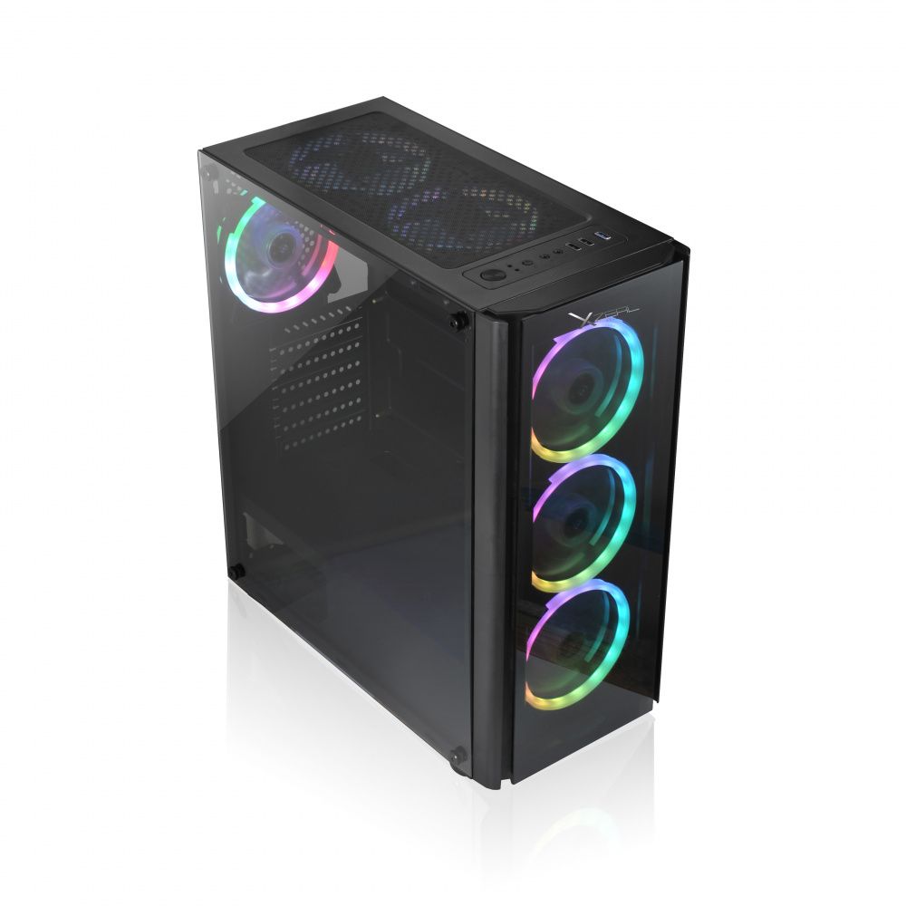 Gabinete Xzeal XZ110 Negro | Midi-Tower | ATX Micro-ATX Mini-ITX | 3 Ventiladores