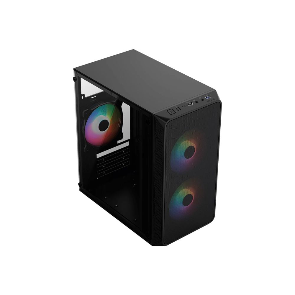 Gabinete Acteck Doom Pro Mesh GI730M Negro | Mini-Tower | Micro-ATX Mini-ITX | Fuente 600W | 3 Ventiladores