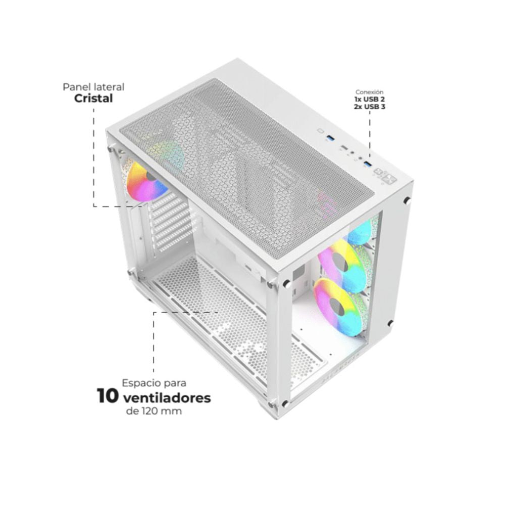 Gabinete Balam Rush Tank Pro GM930 Legend Series, Midi-Tower, ATX/Micro-ATX/Mini-ITX, USB 2.0/3.0, sin Fuente, 4 Ventiladores Instalados, Blanco