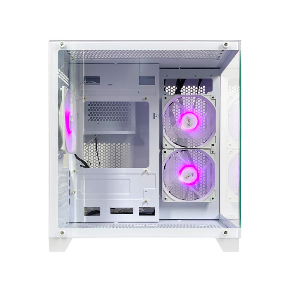 Gabinete Xzeal Panzer II Cubo Blanco | Mini Tower | Micro-ATX | USB 2.0/3.0 | Sin Fuente | 3 Ventiladores