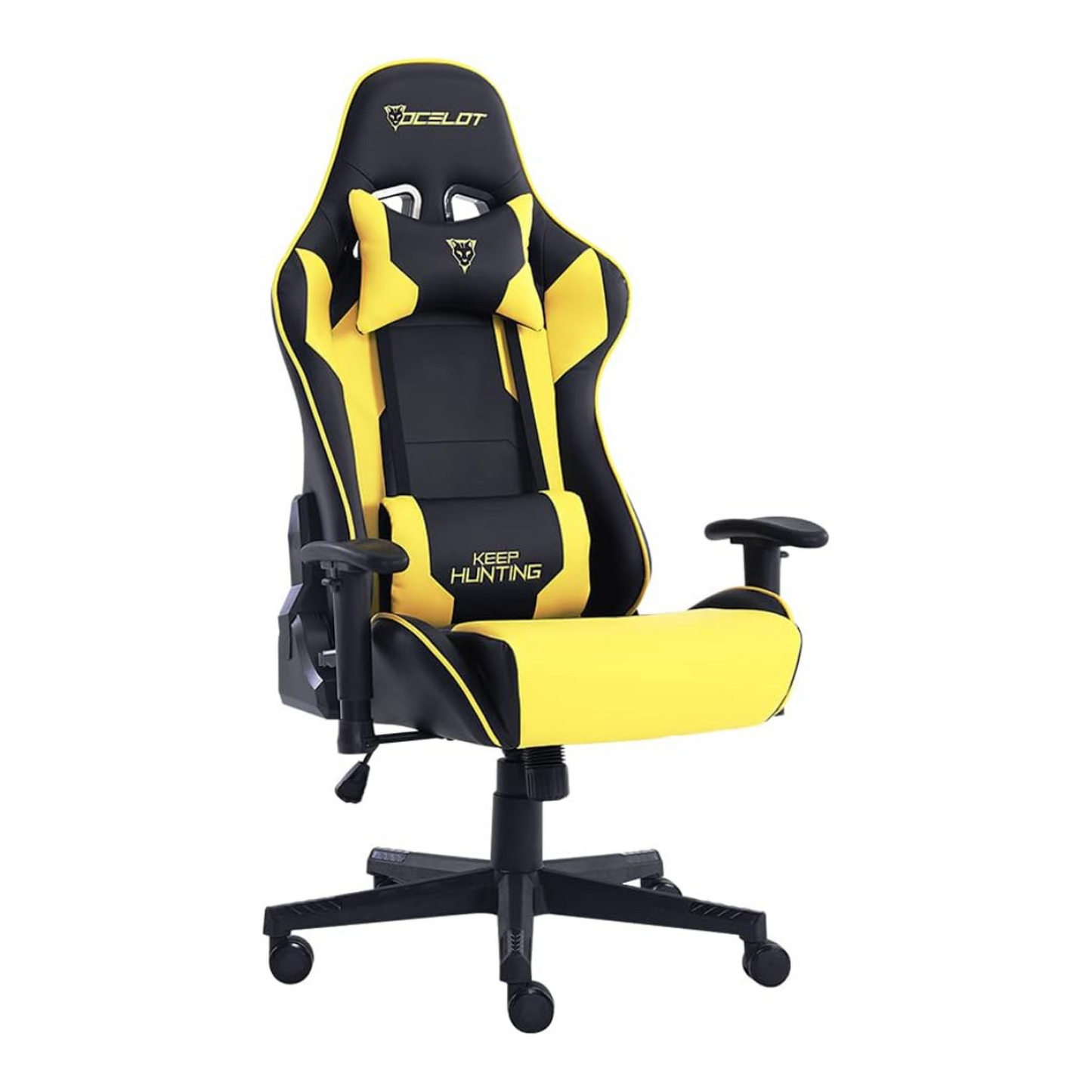 Ocelot Gaming Silla Gamer OGS-02, hasta 150Kg, Negro/Amarillo