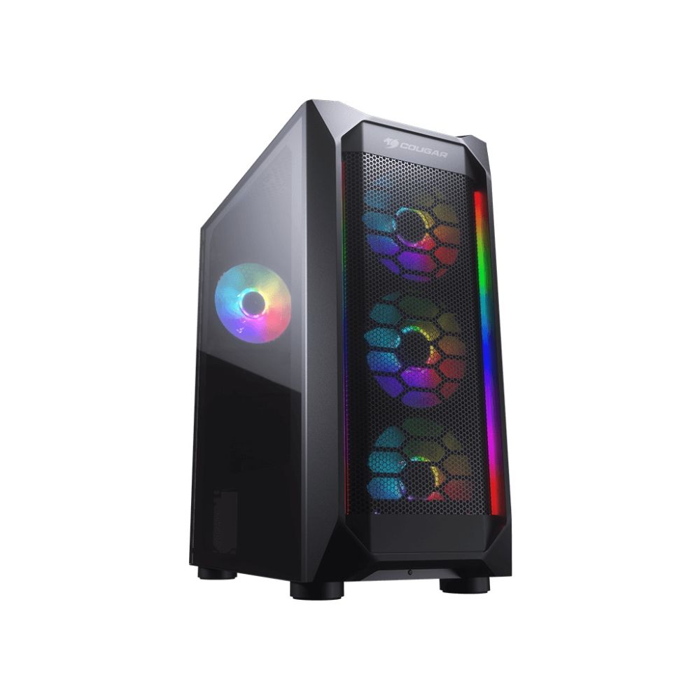 Gabinete Cougar MX410 Mesh-G RGB, Midi-Tower, ATX/Micro-ATX/Mini-ITX, USB 2.0/3.0, sin Fuente, 4 Ventiladores Instalados, Negro