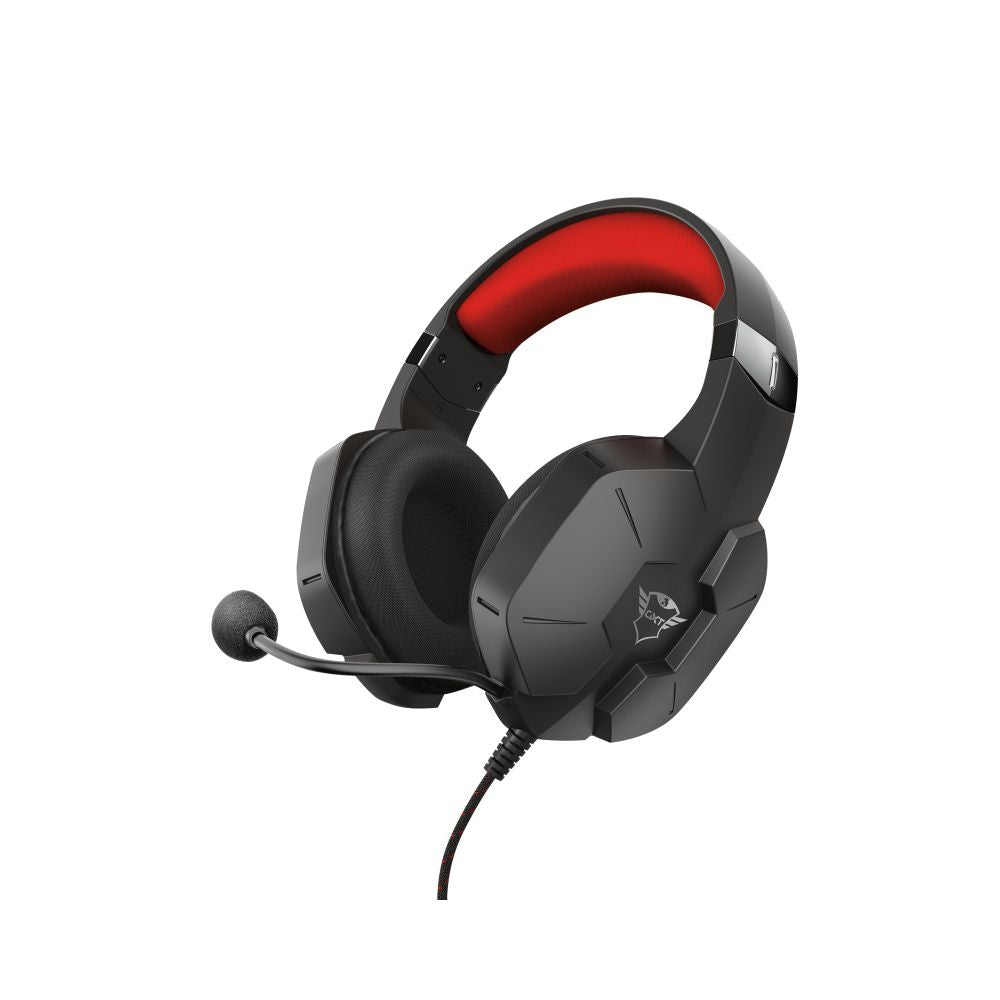 Audifonos Gamer Trust GXT 323 Carus Negro/Rojo | Diadema | 3.5 mm | 1.2 m | Micrófon
