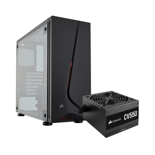 Gabinete Corsair Carbide Series SPEC-05 Ventana LED Rojo Midi-Tower ATX USB 3.0 Fuente 550W 1 Ventilador Negro
