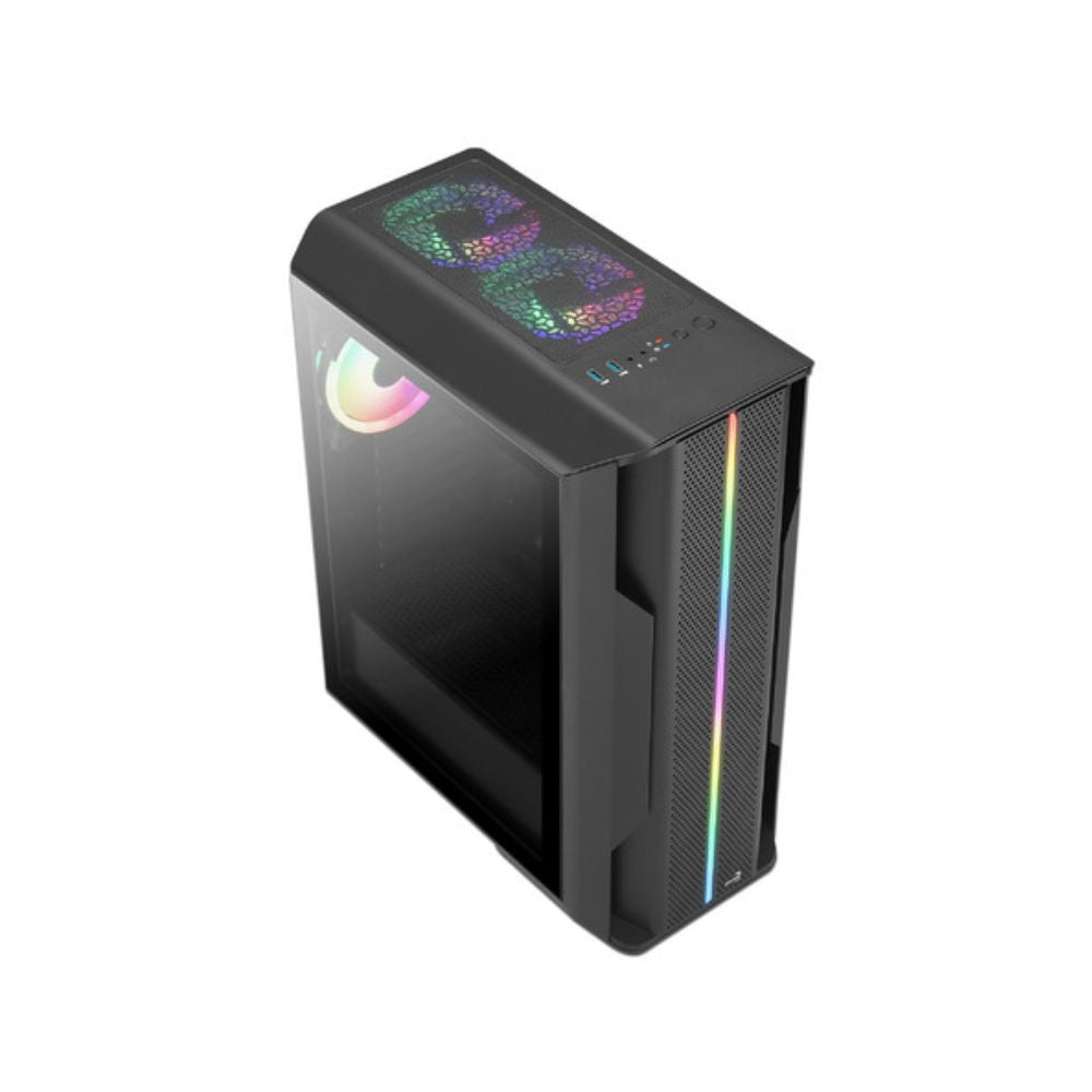 Gabinete Aerocool Splinter Duo ARGB Negro | Midi Tower | ATX/Micro-ATX/Mini-ITX | USB 3.0 | Sin Fuente | 3 Ventiladores