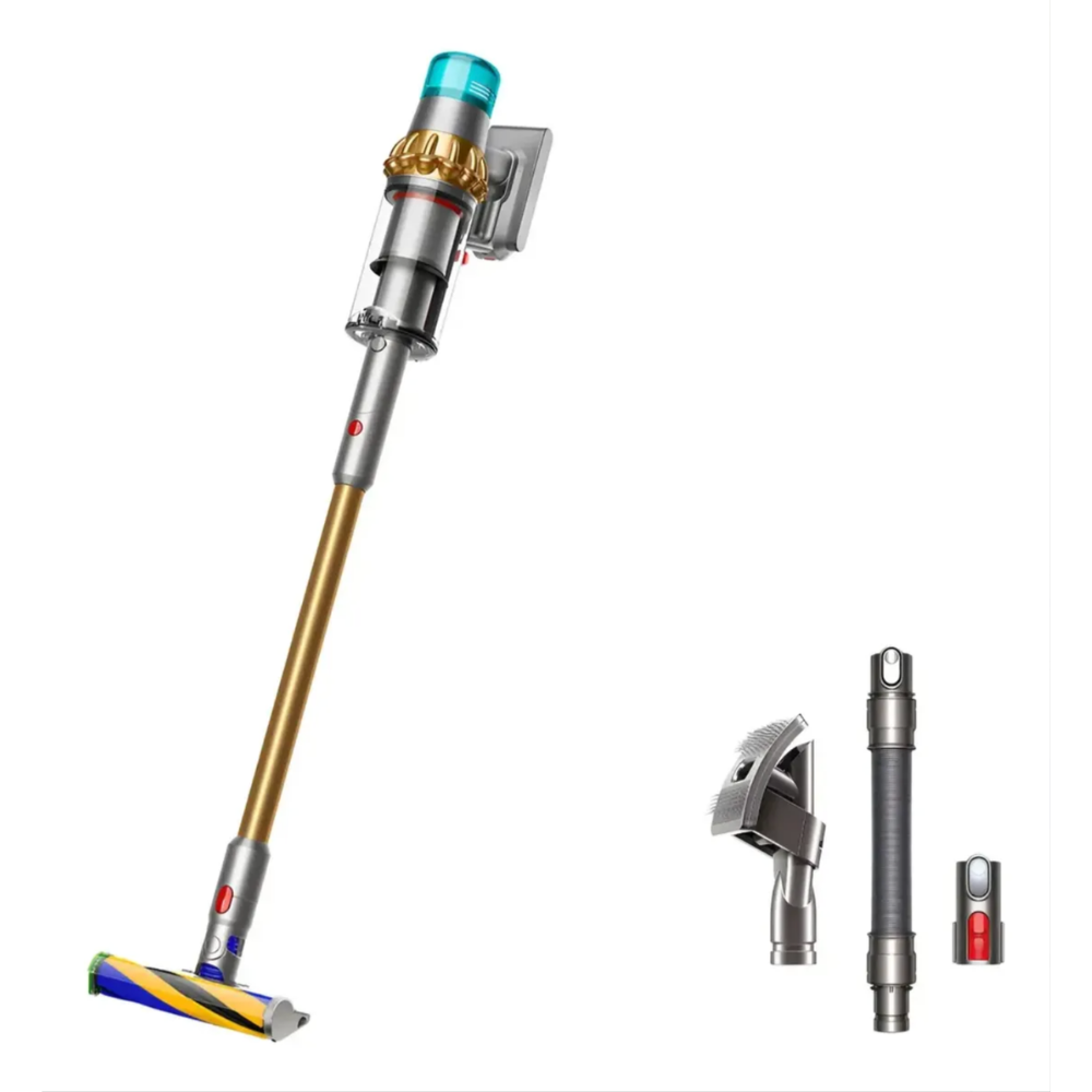 Aspiradora Inalámbrica Dyson V15 Detect Absolute | Succión Inteligente con Sensor Láser | Autonomía hasta 60 min | Amarillo/Níquel