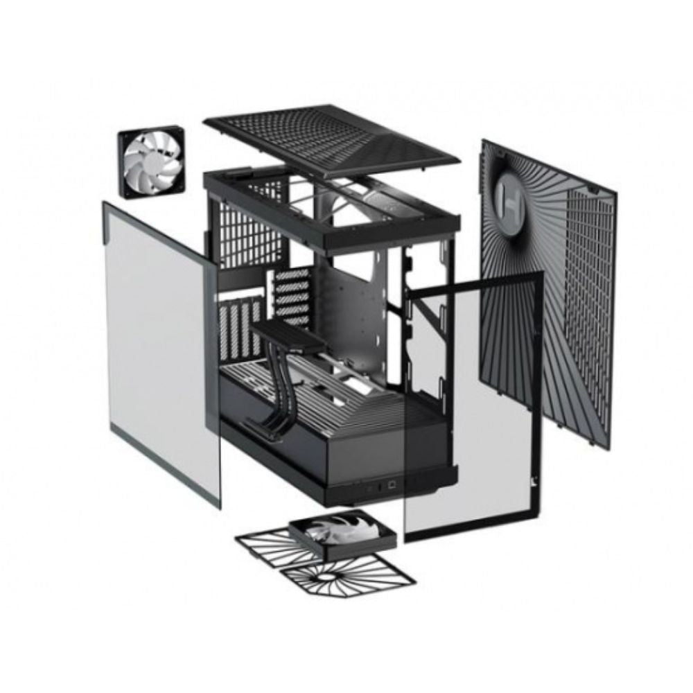 Gabinete Hyte Y40, Midi-Tower, ATX/Micro-ATX/Mini-ITX, USB 3.0, sin Fuente, 2 Ventiladores Instalados, Negro