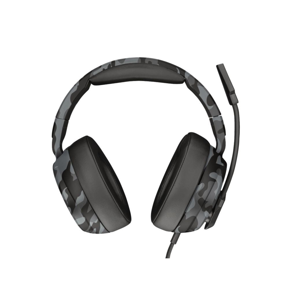 Audifonos Gamer Trust GXT 433K Pylo Negro/Gris | Diadema | 3.5 mm | 1 m | Micrófono