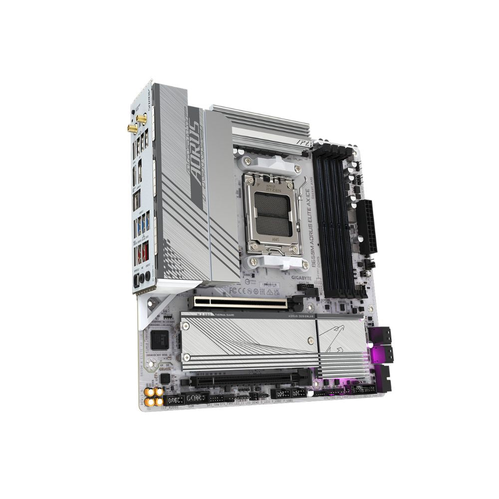 Tarjeta Madre AORUS B650M ELITE AX ICE | Micro-ATX | AM5 | DDR5 256GB | HDMI/DP | WiFi