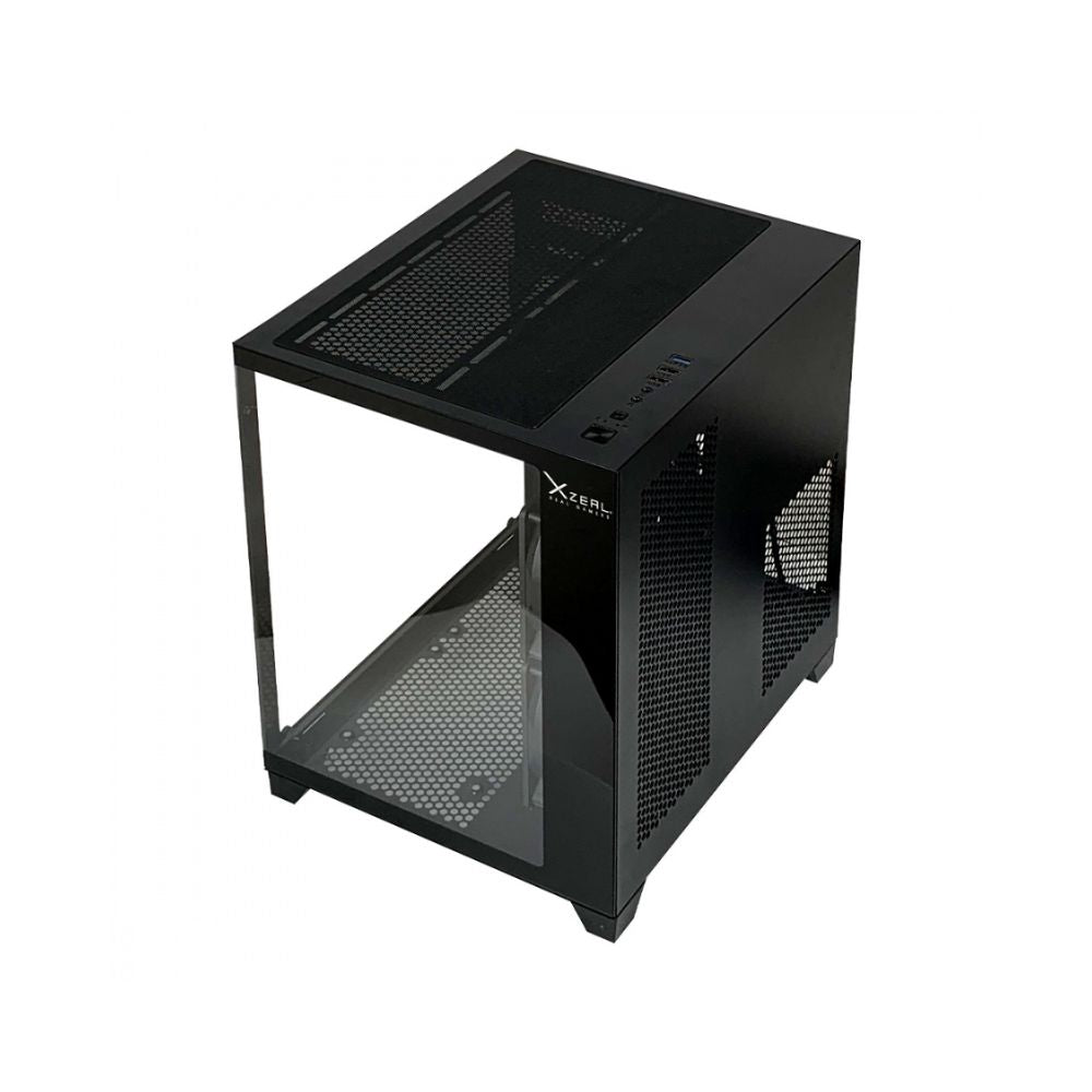 Gabinete Xzeal Panzer II Cubo Negro | Midi Tower | Micro-ATX | USB 2.0/3.0 | Sin Fuente | 3 Ventiladores