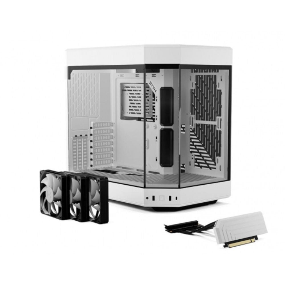 Gabinete HYTE Y60 con Ventana, Midi-Tower, ATX/EATX/ITX/micro-ATX, USB 3.0, sin Fuente, 3 Ventiladores Instalados, Blanco