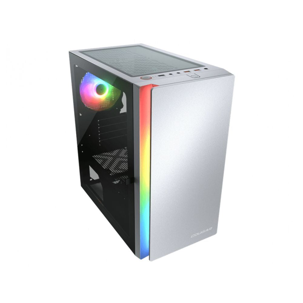 Gabinete Cougar Purity RGB con Ventana, Mini-Tower, Mini-ITX/Micro-ATX, USB 3.0/2.0, sin Fuente, 1 Ventilador ARGB Instalado, Blanco