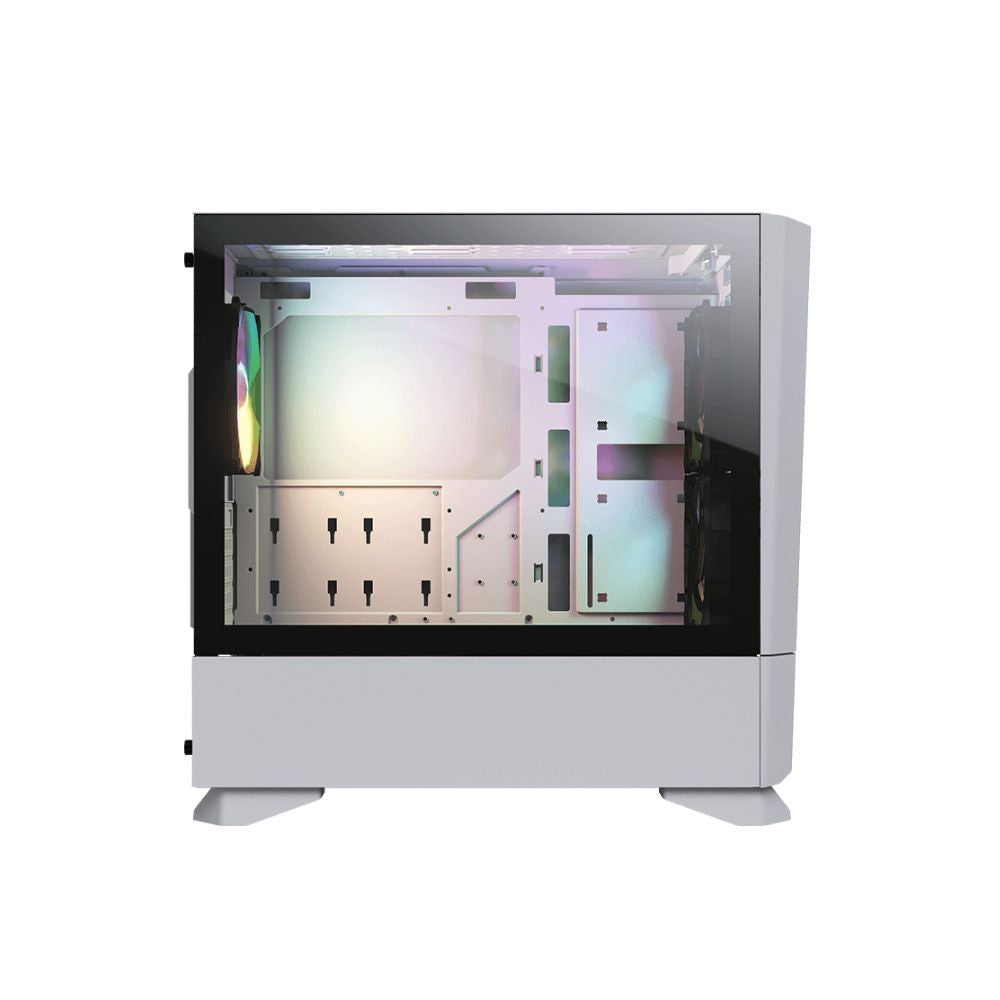 Gabinete Cougar MG140 Air RGB, Mini-Tower, Micro-ATX/Mini-ITX, USB 2.0/3.0, sin Fuente, 3 Ventiladores Instalados, Blanco