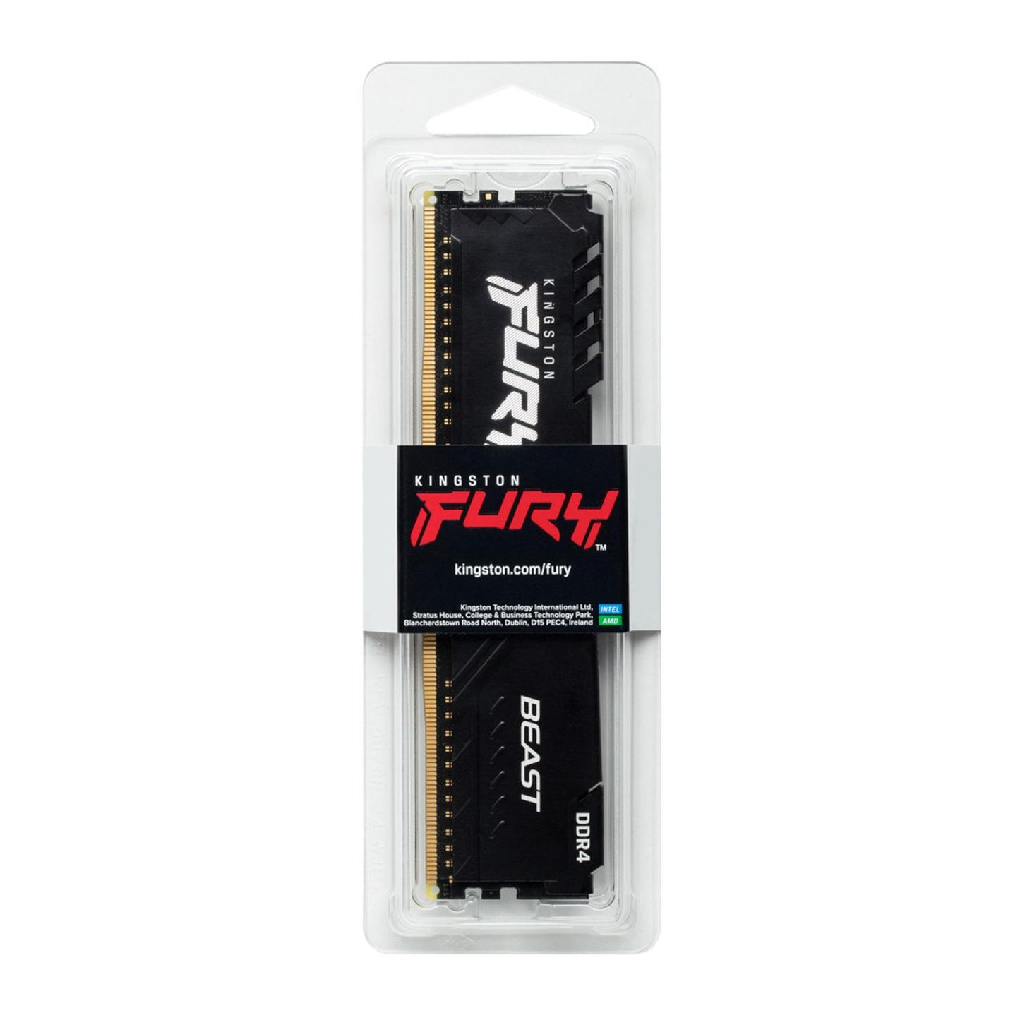 Memoria RAM Kingston FURY Beast DDR4, 3600MHz, 16GB, Non-ECC, CL18, XMP