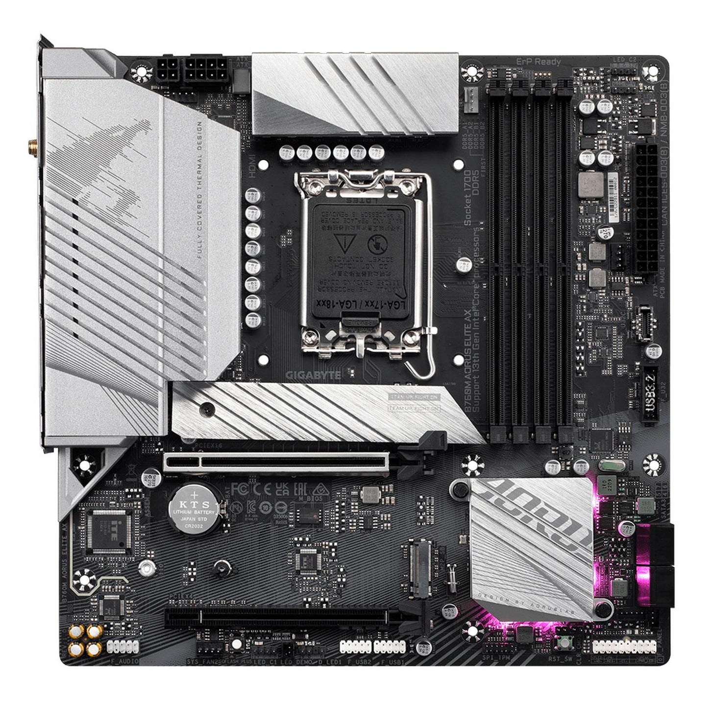 Tarjeta Madre Gigabyte Micro ATX B760M AORUS ELITE AX, S-1700, Intel B760, HDMI, 192GB DDR5 para Intel