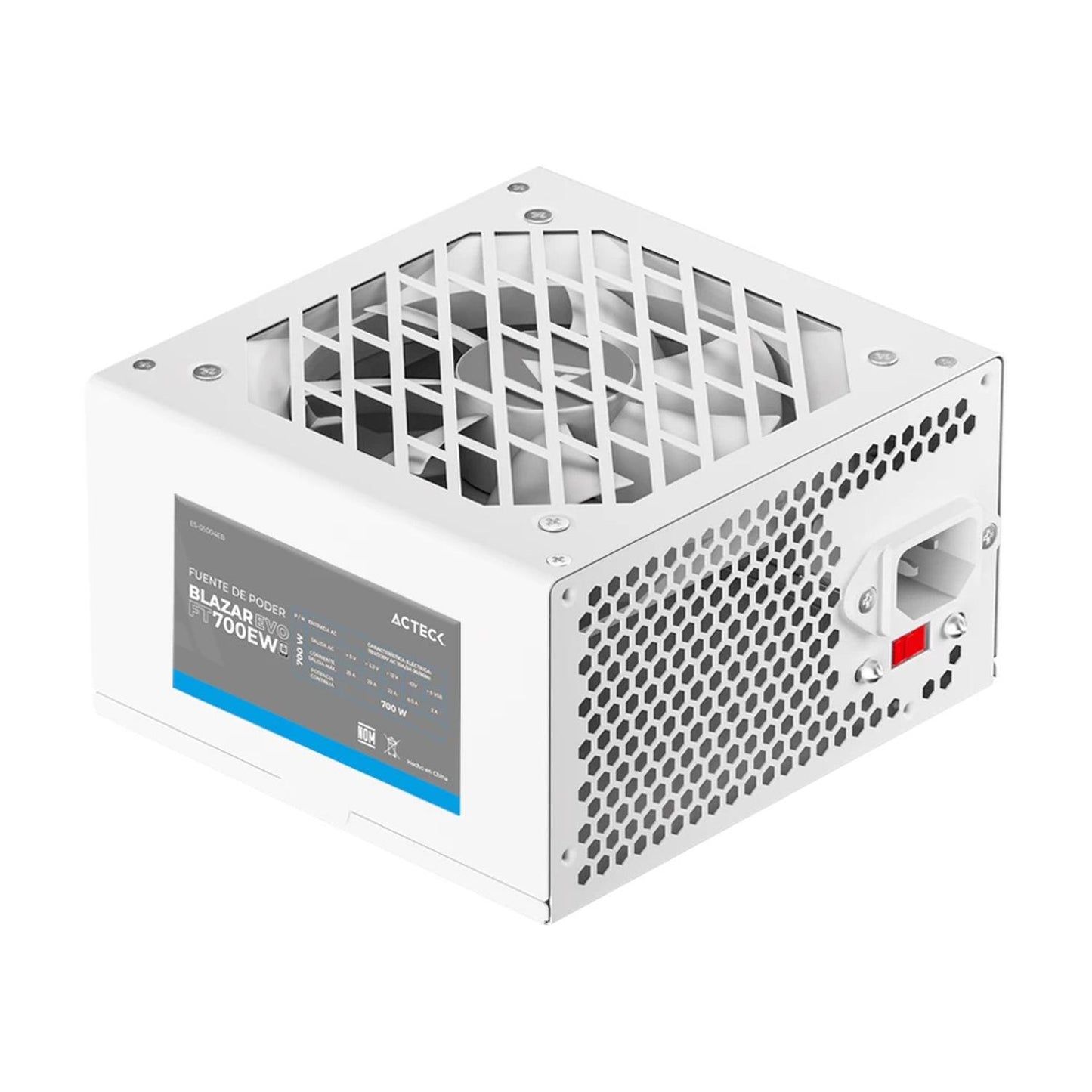 Fuente de Poder Acteck Blazar Evo FT700EW, 20+4 pin ATX, 120mm, 700W, Blanco