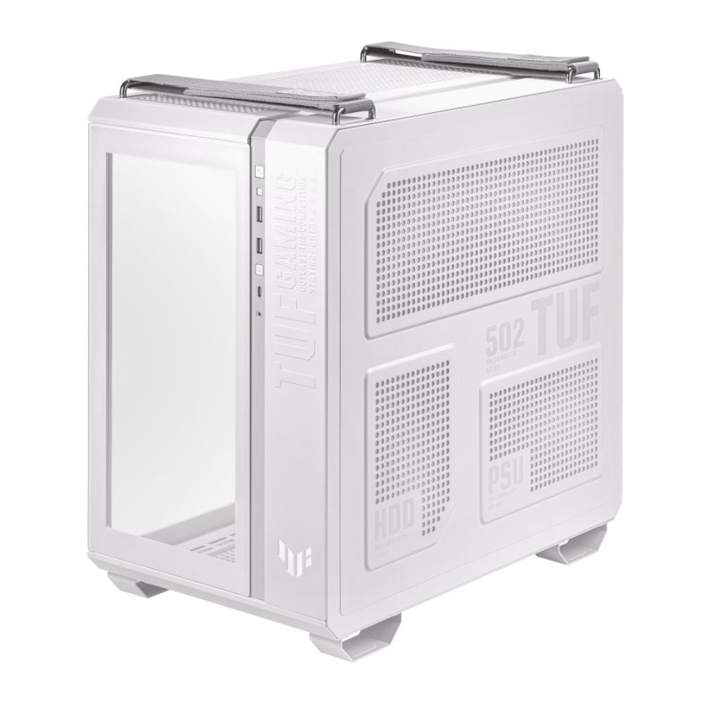 Gabinete ASUS TUF Gaming GT502 con Ventana Midi-Tower ATX/Micro-ATX/Mini-ITX USB 3.2 sin Fuente ni Ventiladores Instalados Blanco